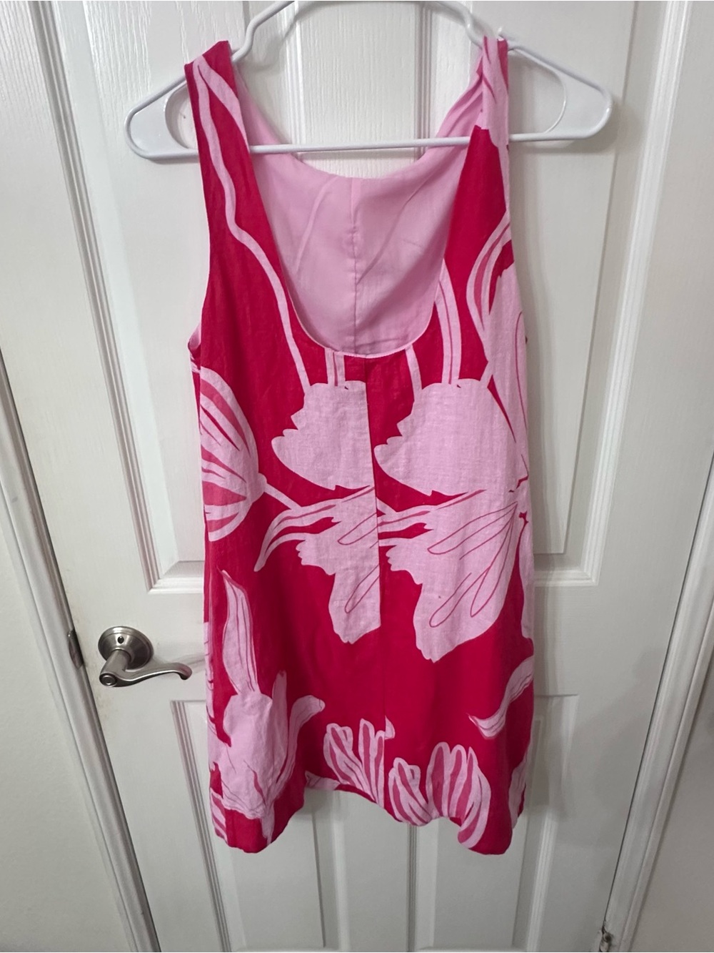 Calypso St. Barth Zulema Linen Blend Mini Dress Pink Red Tropical NWOT, Xsmall - Picture 2 of 3